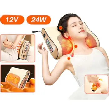 New Deep Massage Electric Neck Massager Breathable 8 Massage Heads Electric Massage Pillow Adjustable US Plug Massage Cushion