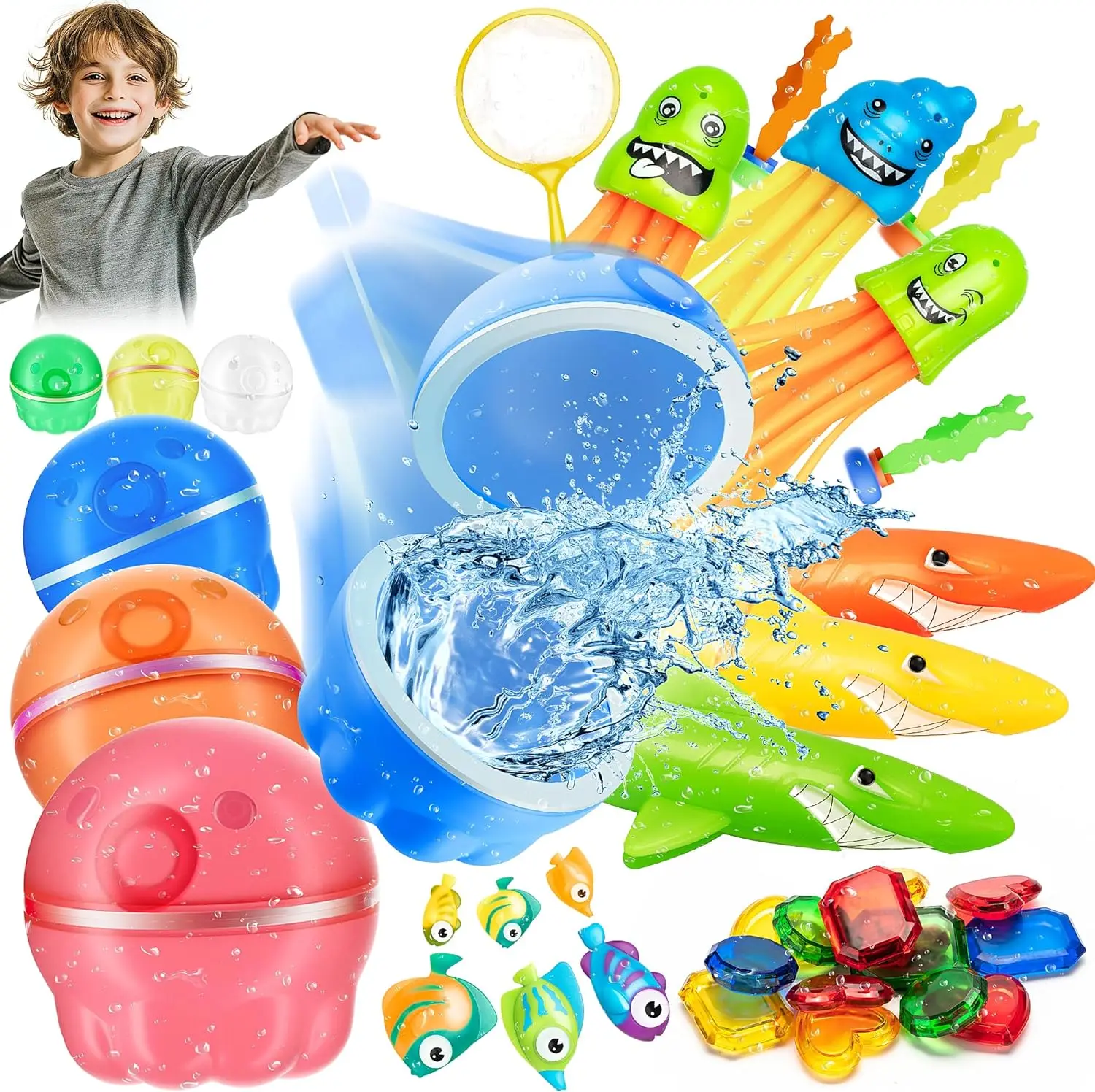 

Summer Children's Diving Toy Set Swimming Pool Toys Water Ball Water Sports Toys Diving Stick Gem Set Underwater Diving Toys