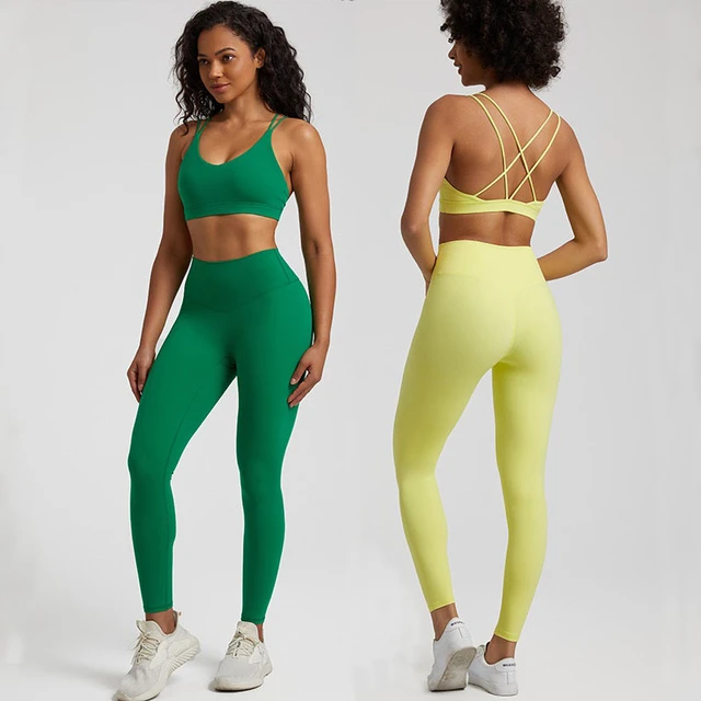 2 Pieces Seamless Yoga Set Top Women Gym Clothes Sports Suits High