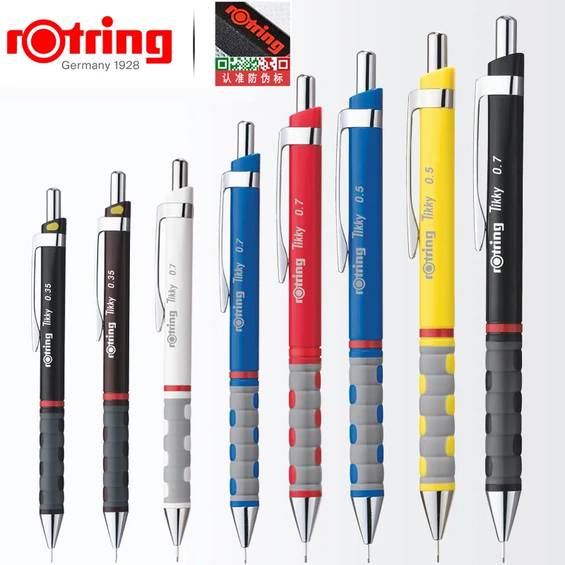 Rotring Tikky Mechanical Pencils 0.5/0.7mm Automatic Press Pencil Lightweight Plastic Body Triangular Barrel Hi-polymer Leads 1 mechanical pencils