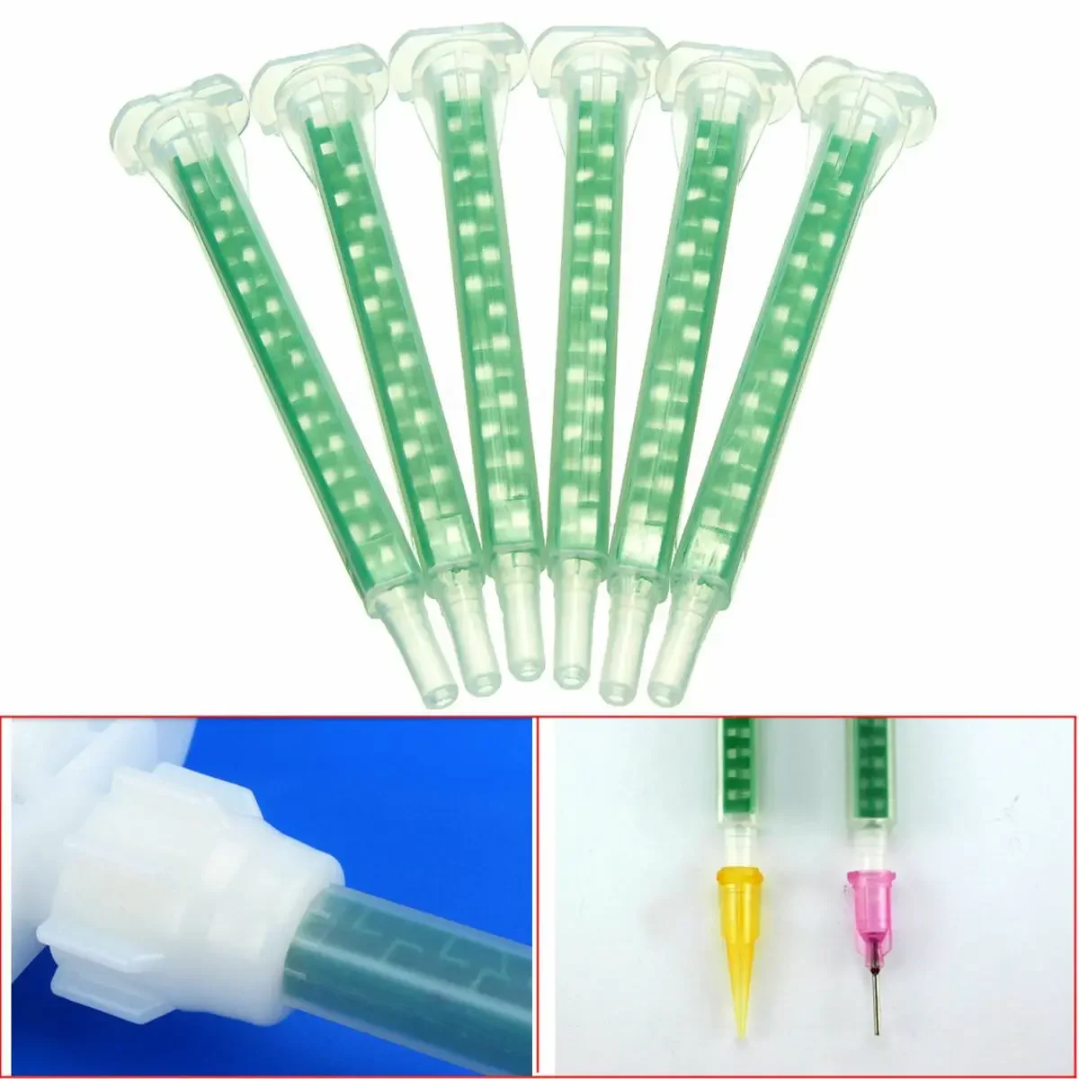 듀오 팩 에폭시 AB 접착제에 대 한 20Pcs 플라스틱 정적 믹서 PMF06-16 혼합 노즐