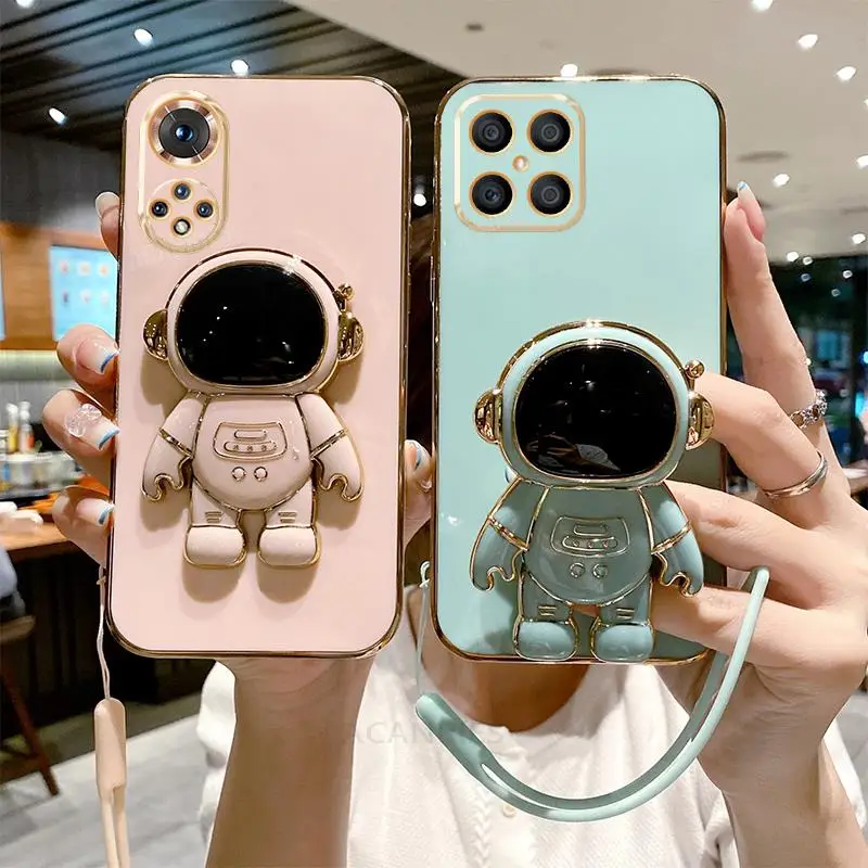 Luxury Plating Silicone Stand Cover with Lanyard Attachment