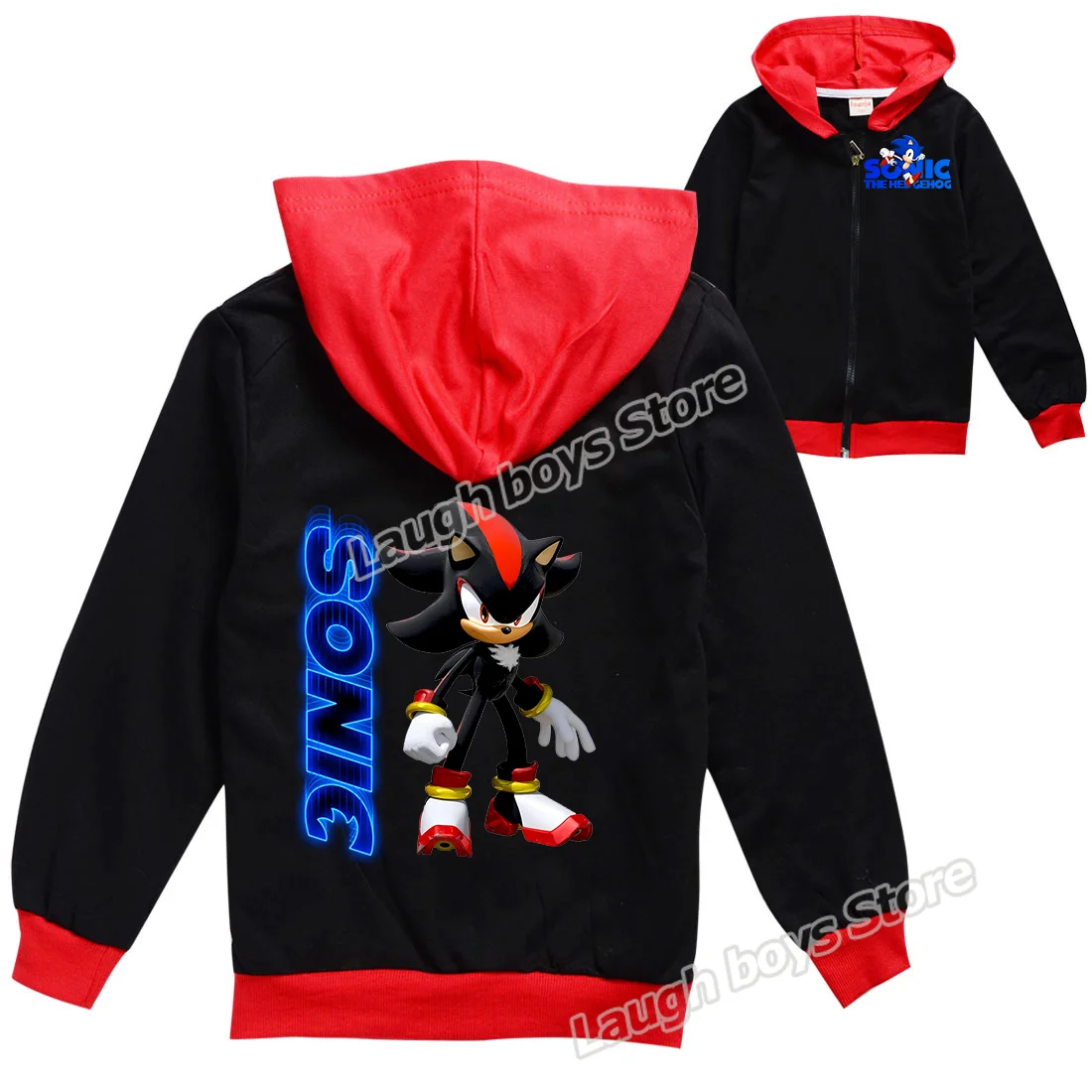 thumbnail image 1 of Abrigo de Sonics con figura de juego, cárdigan con bloques de colores y cremallera, sudadera de manga larga, estilo primaveral y otoño, ropa holgada y cálida, moda informal, 1 of 5