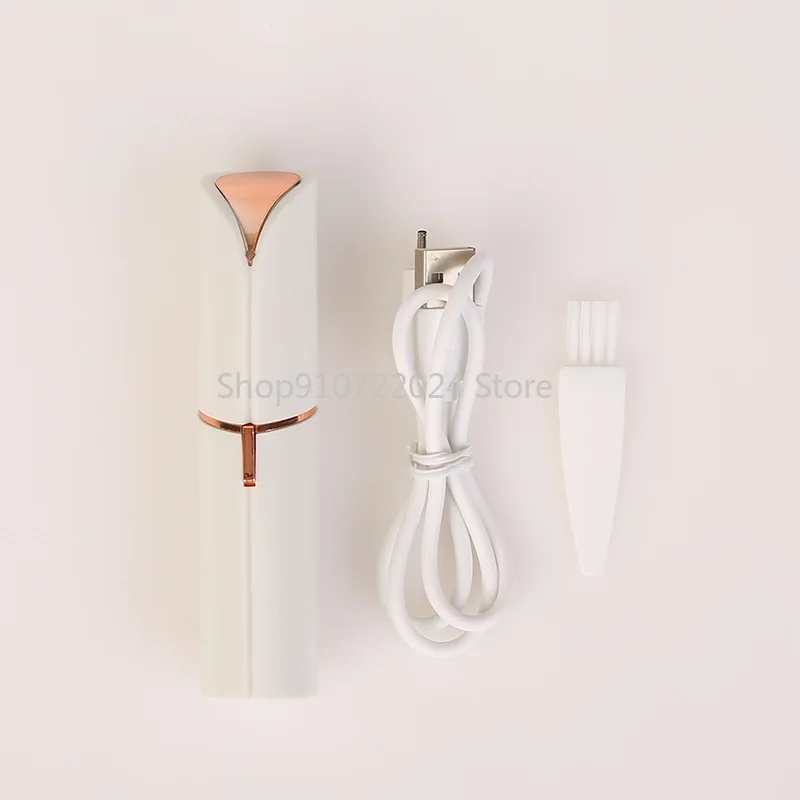 Lipstick Electric Eyebrow Trimmer Electric Eyebrow Trimmer USB Charging Mini Hair Removal Device Portable Lady Lip Epilator 1pcs