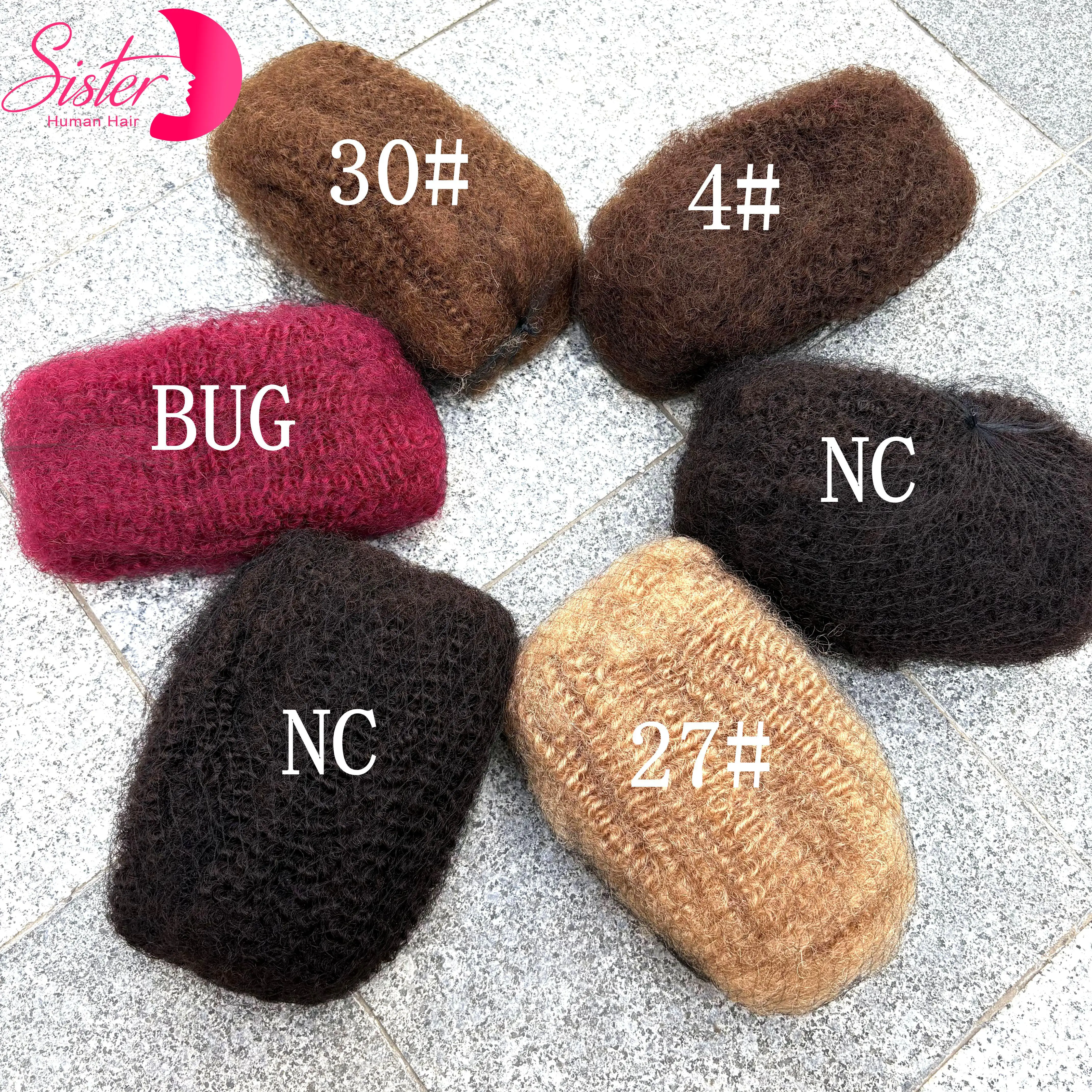 10-18In couleur 4C Afro crépus en vrac Extensions de cheveux humains sans trame 50 g/paquet brésilien Remy en vrac pour Locs Micro torsion tressage cheveux