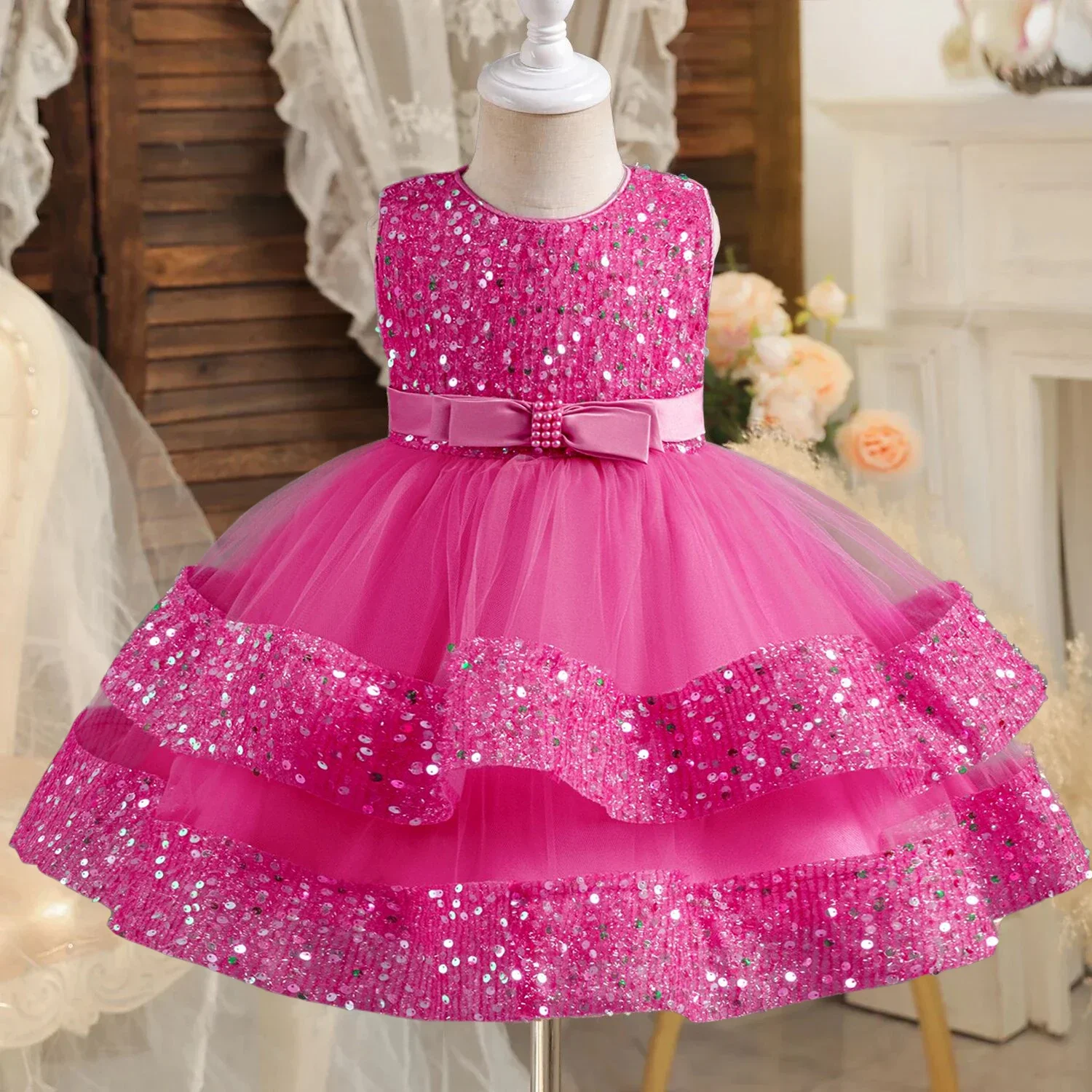 DEGUISEMENT 1 pc Robe paillettes CHIC - Sorbet Swirl Skater Dress 3-4 ans main image 1