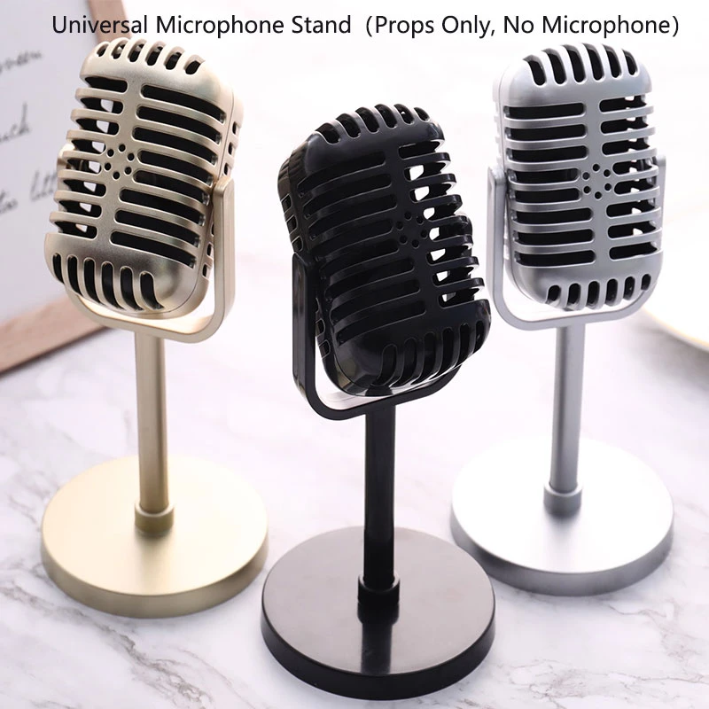 Simulation Classic Retro Dynamic Vocal Microphone Vintage Style Mic Universal Stand For Live Performanc Karaoke Studio Recording gaming microphone