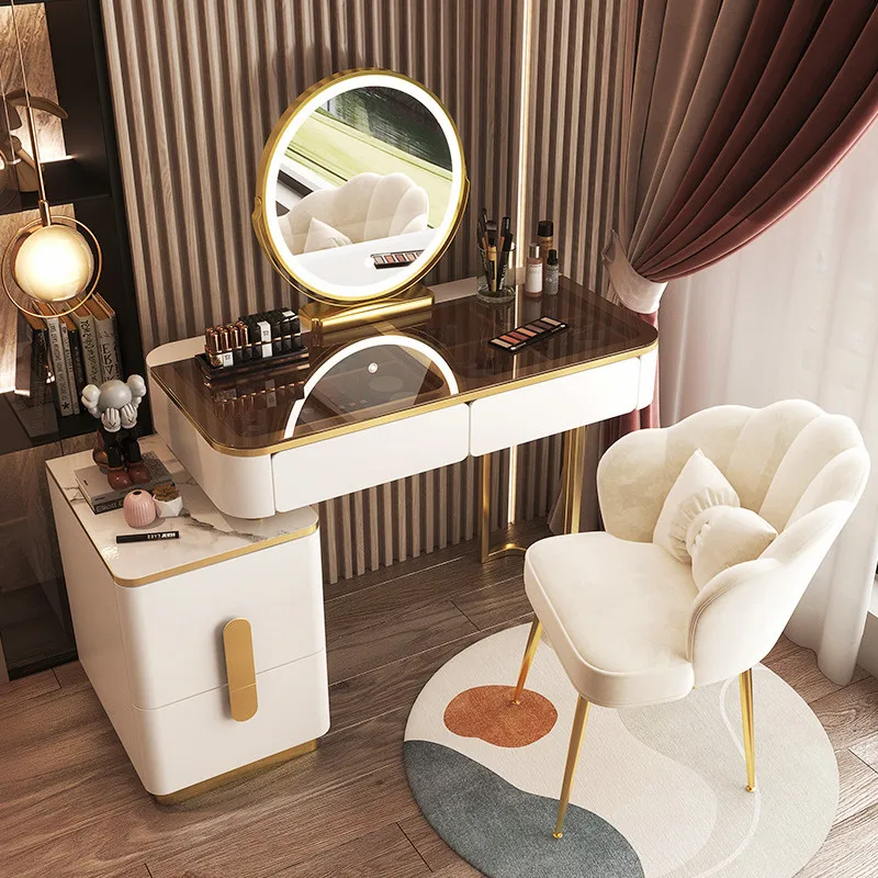

Bedroom Vanity Table Modern Room Living Small Beauty Home Drawer Luxury Next Bed Dressers Mirrored Tocadores White Furniture