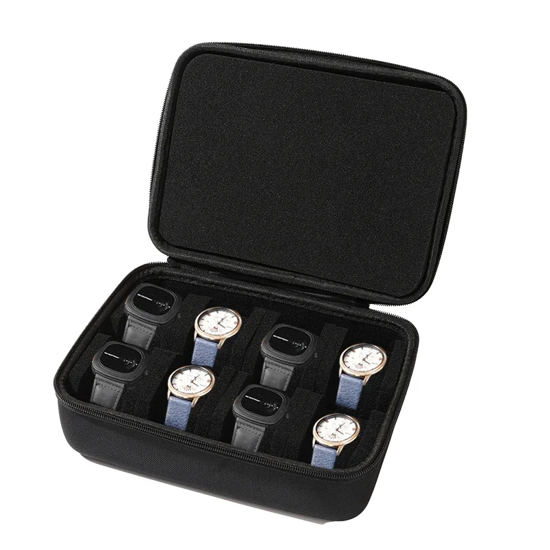 Luxury Black Watch Travel Roll Case - Shockproof Storage & Display Organizer
