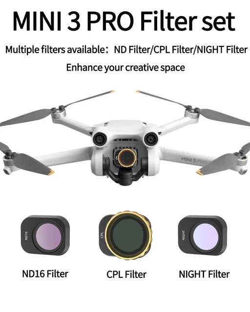 Filtro Mini 4 Pro, conjunto de filtros Nd con recubrimiento múltiple apto  para accesorios de drones Dji Mini 4 Pro - Nd8/16/32/64/CPL/UV