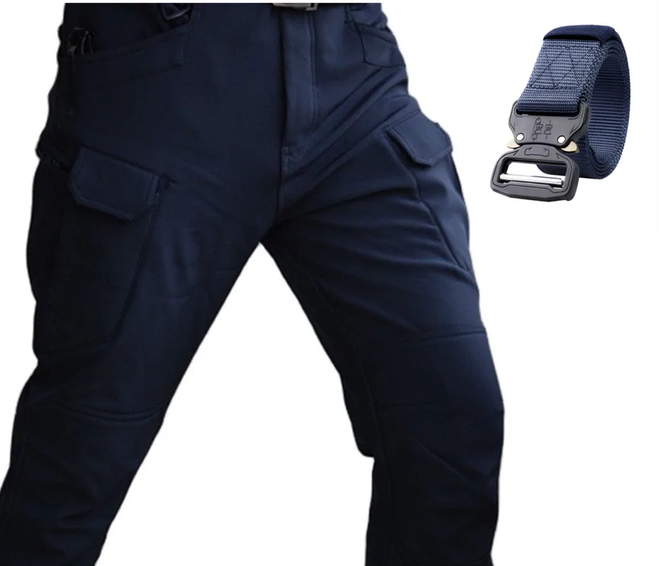 Pantalones de carga IX7 IX9 para hombre, pantalón táctico para caminar, entrenamiento táctico, piel de tiburón, carcasa suave, resistente al viento, impermeable, de felpa gruesa