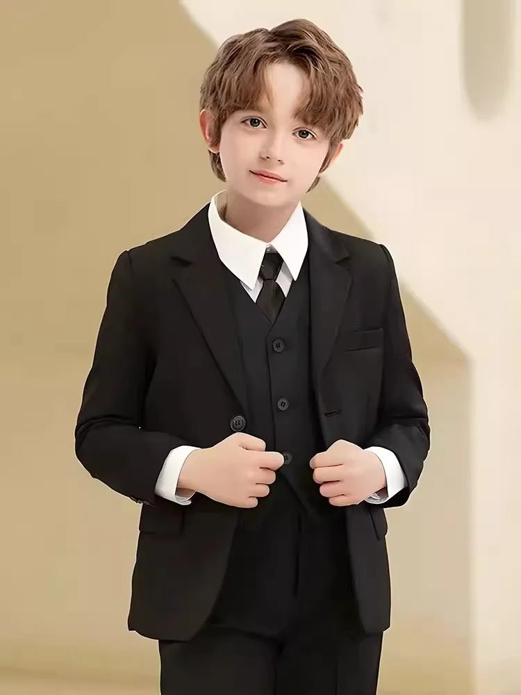 Children Wedding Suit Teenager Kids Piano Ceremony Tuxedo Dress Flower Boys Photograph Blazer Party Performance Costume Boys Suit Set