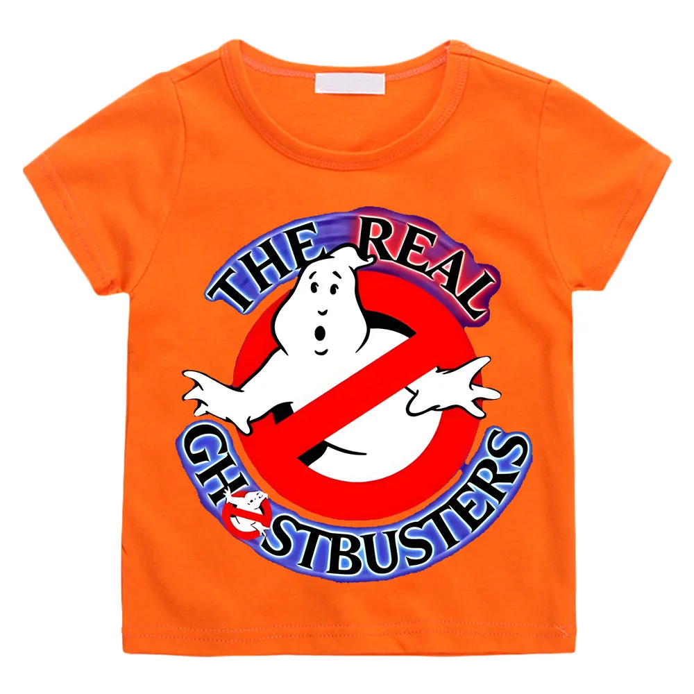 Summer Boys/Girls 4-14t Cartoon Cotton Funny Ghostbusters Game Print Cartoon Short Sleeve Children T-Shirt Animation Costumes 3