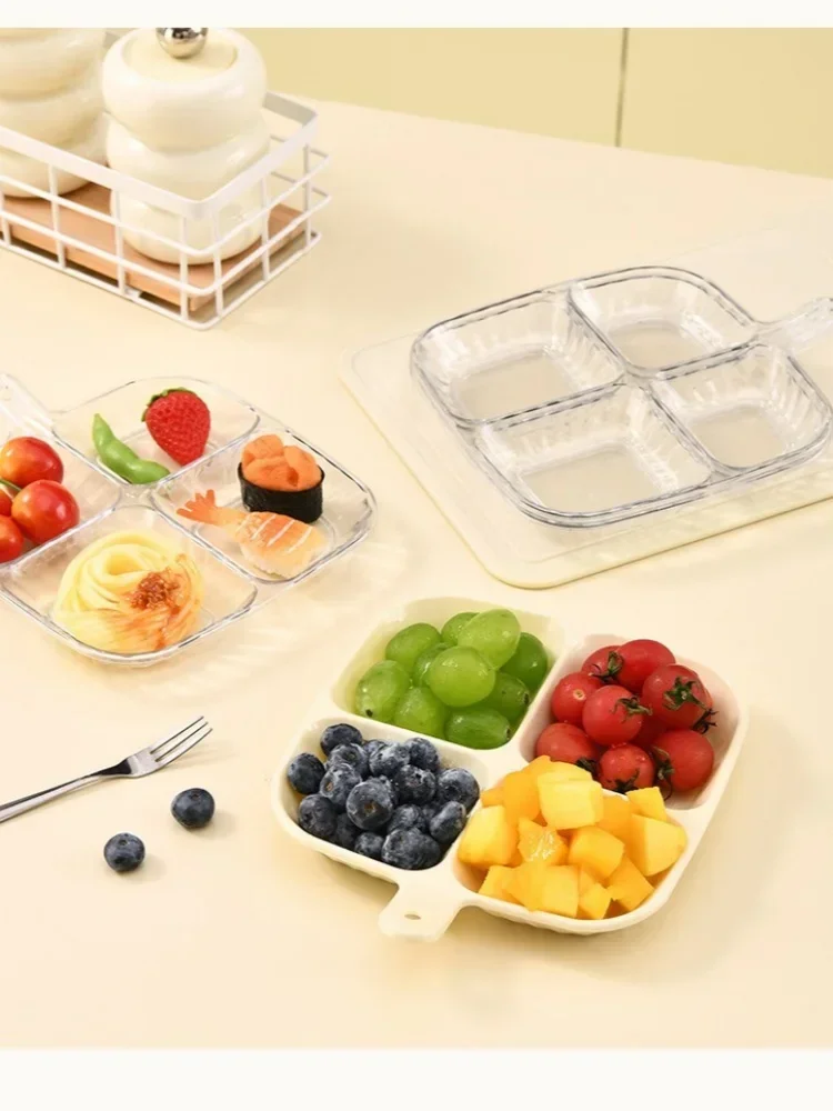 4 Compartment Fruit Plates Dinning-Table Divided Plate