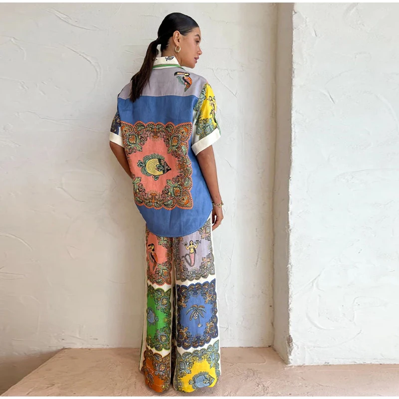 Conjunto Feminino Estampado Manga Curta