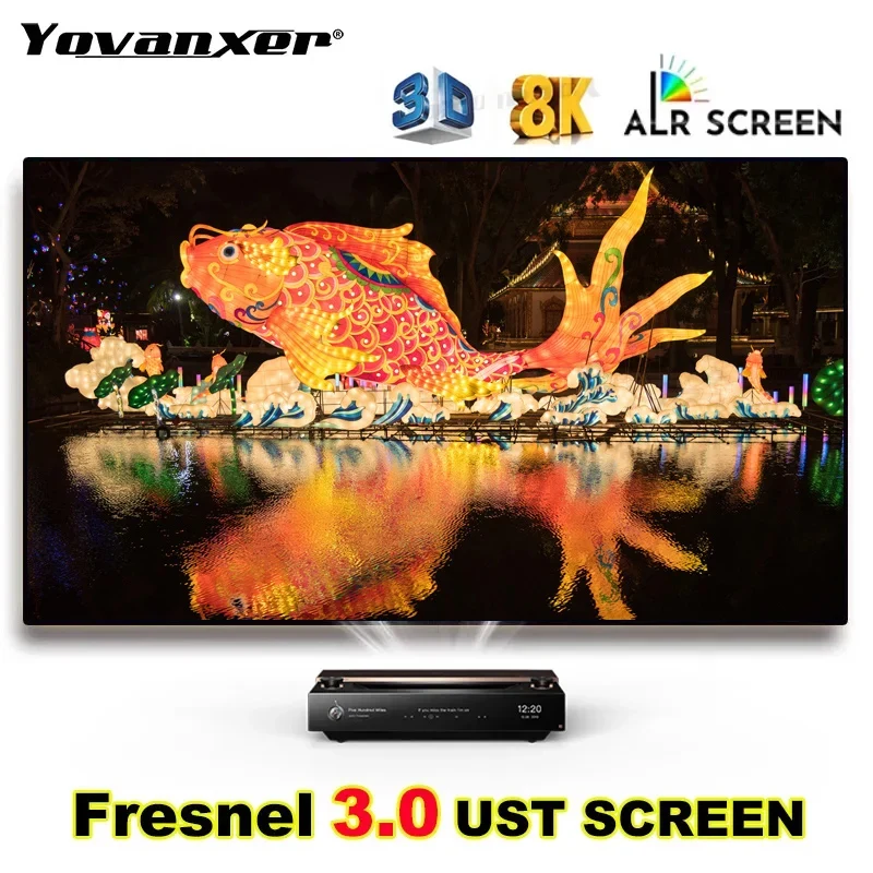 2024 NEW Fresnel 3.0 ALR UST Projection Screen Fixed Frame Ambient Light Rejecting Best for Ultra Short Throw Projector 4K 8K 3D