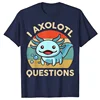 Cute I AXOLOTL QUESTIONS Letter Print Boys Creative T-shirt Casual Comfy Short Sleeve Crew Neck Tops Kids Clothings for Summer 4
