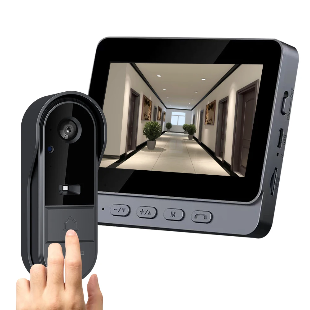 2.4G WiFi 무선 비주얼 초인종 IR 야간 투시경 비디오 인터콤 도어 벨 홈 오피스 아파트용 방수 스마트 도어 벨