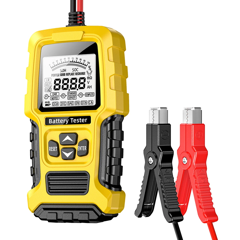 배터리 시스템 분석기 LCD 디스플레이 스마트 배터리 테스터, SOH SOC CCA IR 측정, 자동차 트럭 보트 SUV용 자동 배터리 분석기