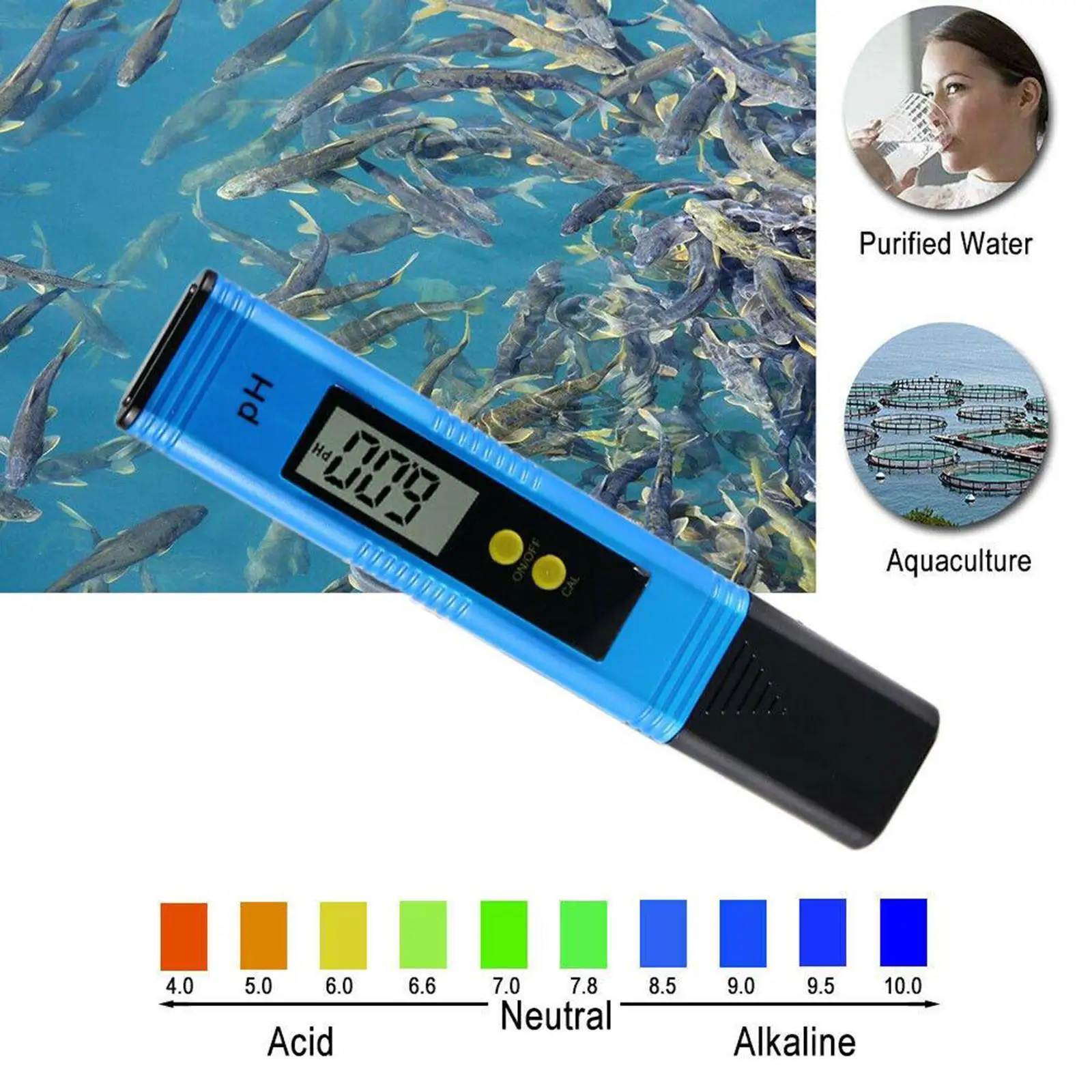 Testeur de pH électrique numérique LCD, stylo pH pour aquarium, réservoir hydroponique PH-02 Testeur de pH électrique numérique LCD, stylo pH pour aquarium, réservoir hydroponique PH-02