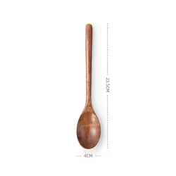 2-Piece Wooden Kitchen Utensil Set - Cooking, Soup, Tea, Coffee, and Honey Spoons (Brown)