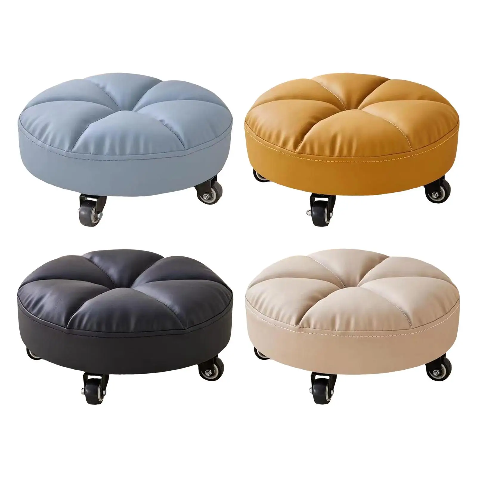 Low Roller Seat Footstool Portable 360 Degree Rotating Sofa Tea Stool  Rolling