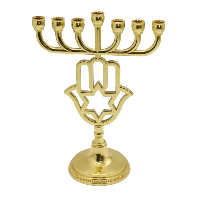 

Modern 7Branch Holder Hanukkah Menorah Candlestick Table Centerpiece