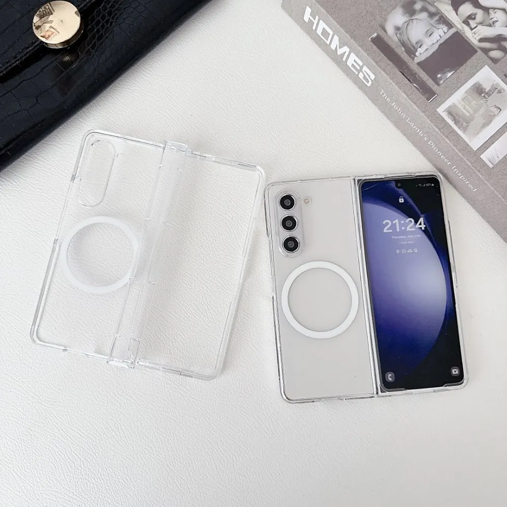 Transparent Magnetic Shockproof Case with Wireless Charging Compatibility