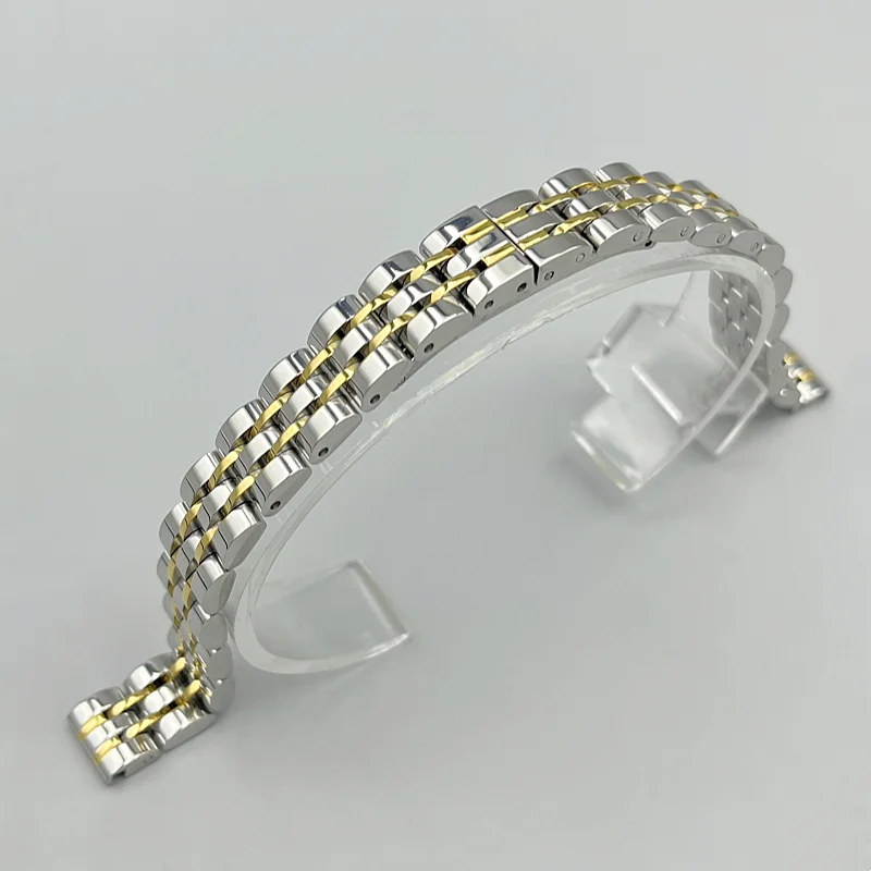 Elegant Solid Metal Polished Watchbands - Silver, Gold, Rose Gold Stainless Steel Bracelet Strap