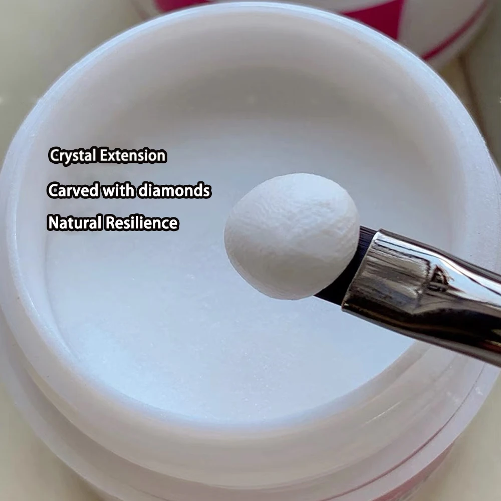 120ML/Jar Acrylic Nail Powder 4.23 OZ Pink&Clear&White Crystal Powder Ultra Delicate Odor-Free Bubble-Free Premium Nail Art Dust 2