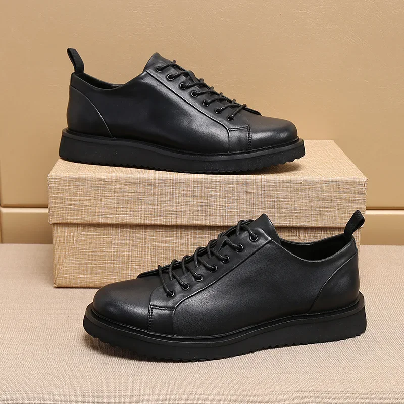 Cowhide Men's Shoes Leather Four Seasons Leisure Driving Shoes 3