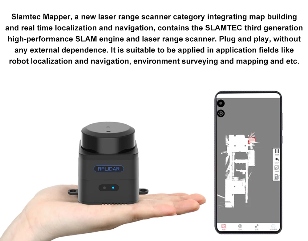 Slamtec RPLIDAR M2M3 Distance Range 0.1m-40m Lidar Laser Mapping Sensor 360-degr
