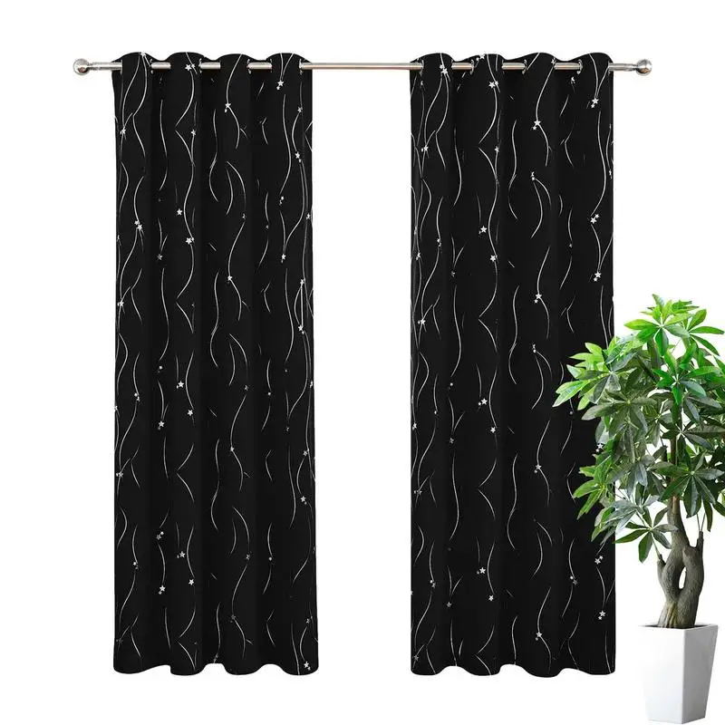 

Blackout Window Shade Panels Thermal Insulated Window Shade Curtains Noise Reducing Black Curtains Window Curtains Blackout