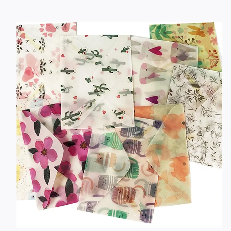Sulfuric acid paper handmade envelope animal series Card Wedding Letter Invitation Scrapbooking Gift 3pcs/pack