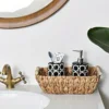 Enchanting hand woven wicker basket with wooden handle - water hyacinth for bathroom storage, home organization and decoration 5