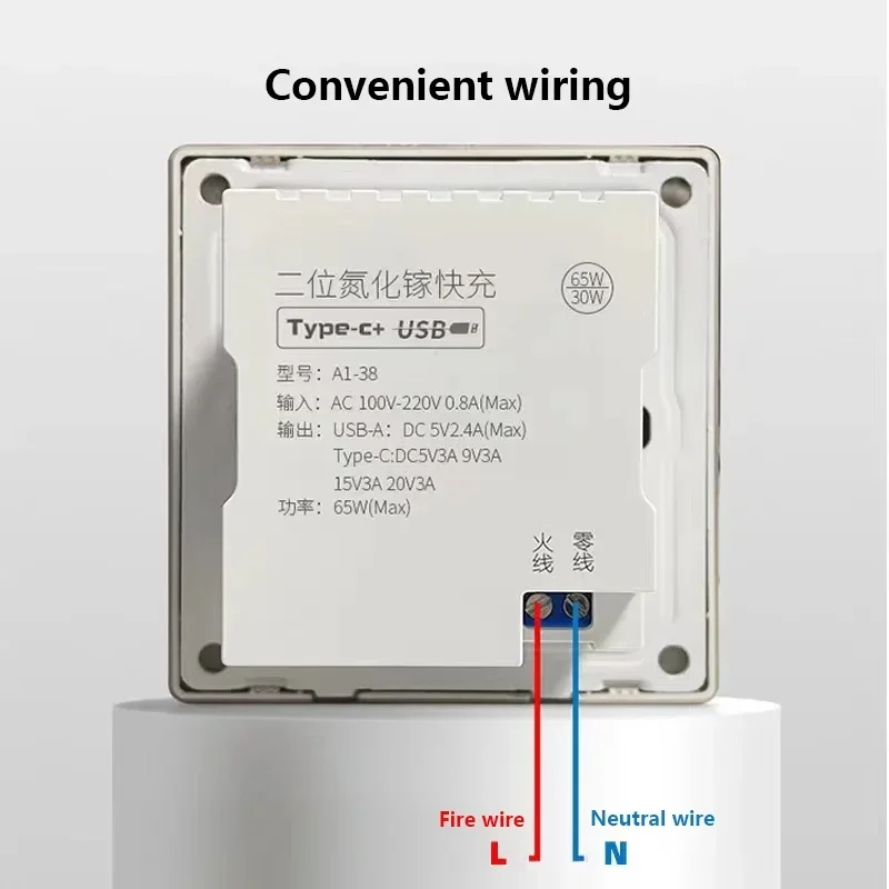 carregamento inteligente cinza adaptador usb 24a saida 220v 30w 65w 05