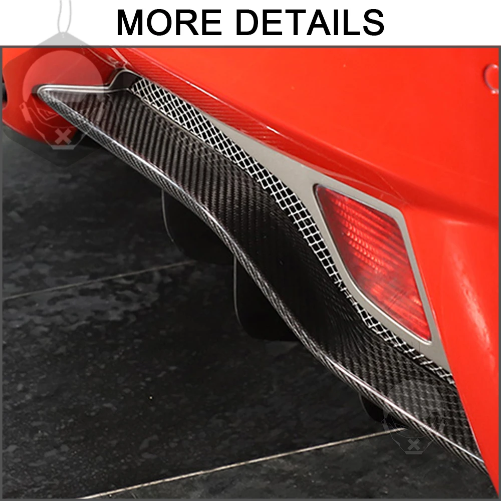 Für Ferrari 458 2011-2016 Dry Carbon Fiber Hinten Lip Bumper Trim Streifen  Abdeckung Externe Schutz Zubehör Aufkleber