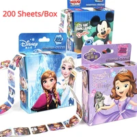 200 Sheets/Box Disney Cartoon Pull Out Stickers Princess Frozen Mickey Mouse Minnie Sticker Girl Boy Teacher Reward Toys Gift 1