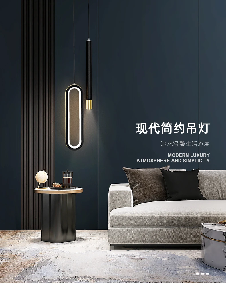 Bedside Chandelier Modern Minimalist Living Room Background Wall Nordic Restaurant Bar Single Double Head Bedroom Long Line Lamp sconce light fixture