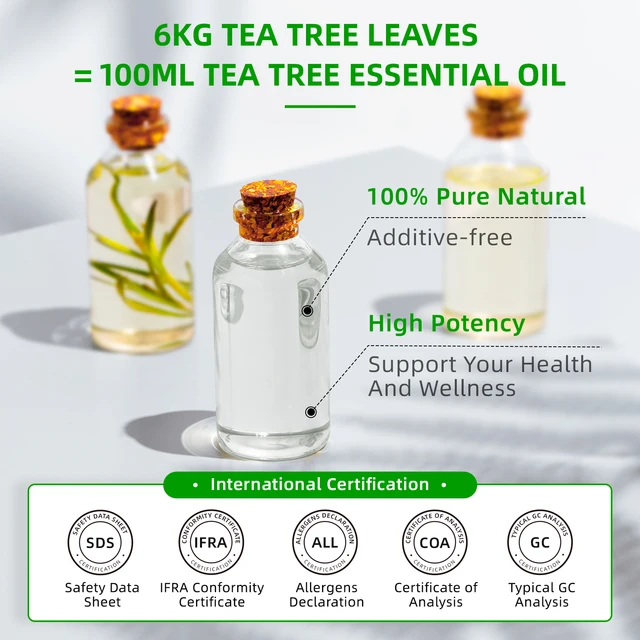 HIQILI 100ML Tea Tree Essential Oils for Diffuser Humidifier Aromatherapy Massage Aromatic Oil for Candles Making Soap Hair care - Image 5