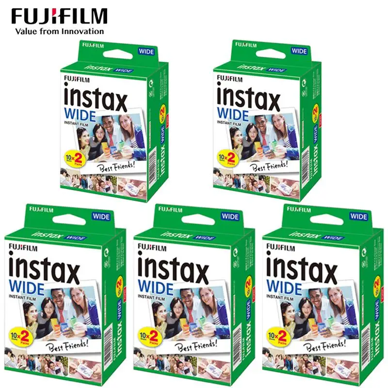 Genuine Fujifilm Instax Wide Film 10/20/40/60/80/100 Sheets White Photo For Fuji Instant  Photo Camera 300 200 210 100