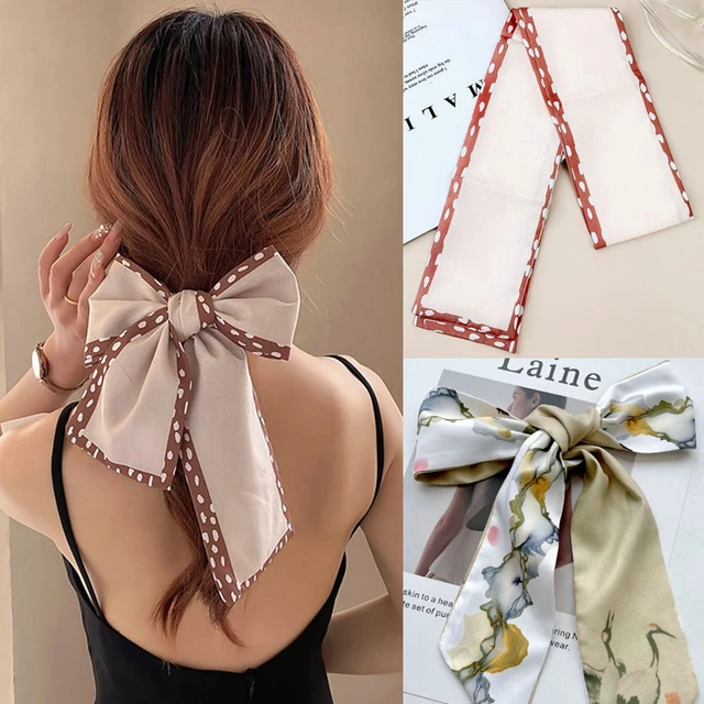 Fashion Print Hair Ribbon Scarf Women Neck Tie Bag Scarfs Satin Silk Skinny  Headscarves Ladies Foulard Floral Bands 2022 New - AliExpress