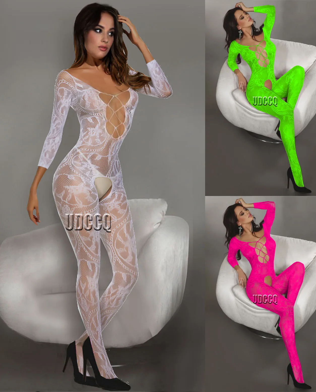 Sexy Lingerie Women Underwear Babydoll BODYSUIT Mesh Floral Body Stocking Intimate Catsuit Bodysuits Valentine dress