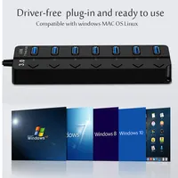 USB 2.0 HUB USB 3.0 Power Adapter Multi USB Ports Power Adapter Expander USB Multi Port Splitter With Switch For Laptop Computer - Image 5