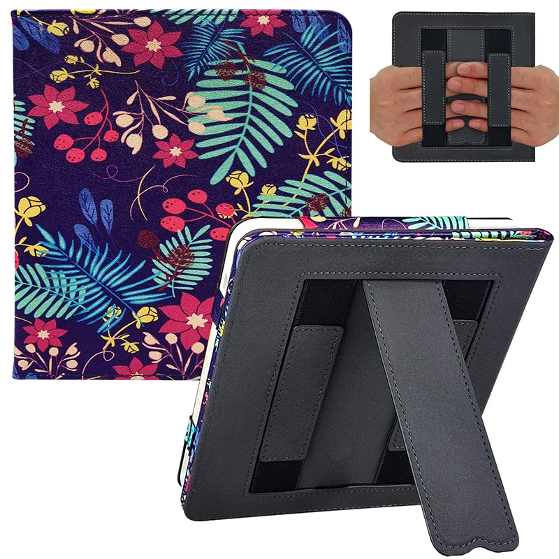 Premium Stand Case for 7 eReader - PU Leather Cover with Auto Sleep/Wake & Dual Hand Strap