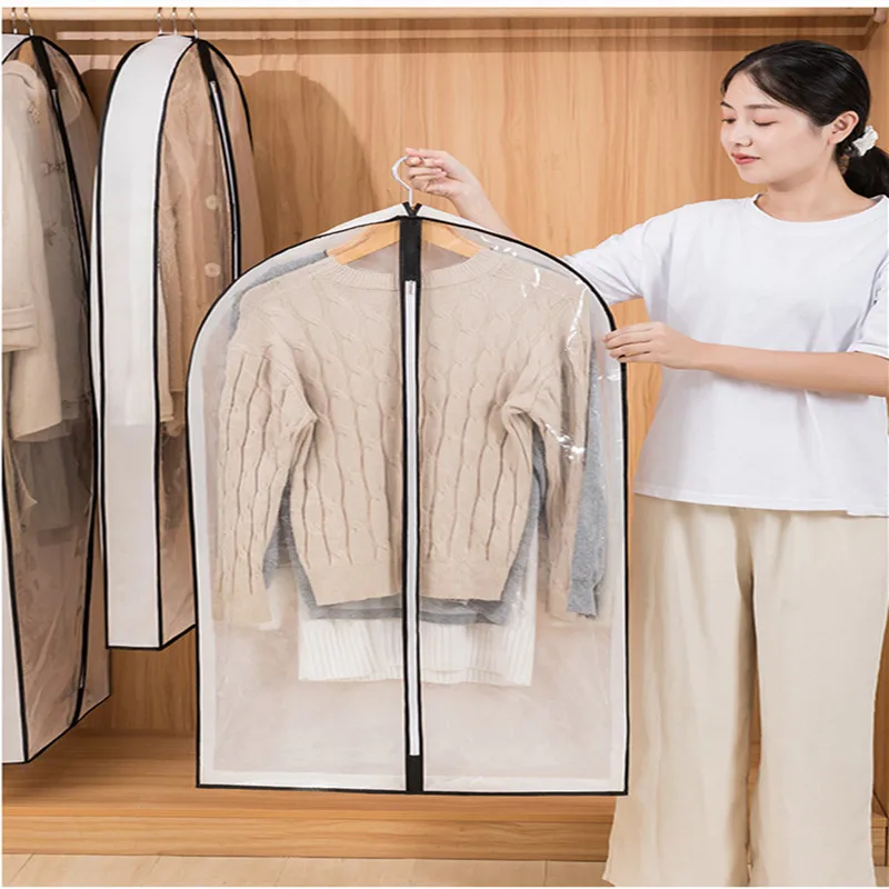 Three-dimension case for dresses wardrobe clothes cover suit cover with zipper garment bag with clear window fur coat protector 5