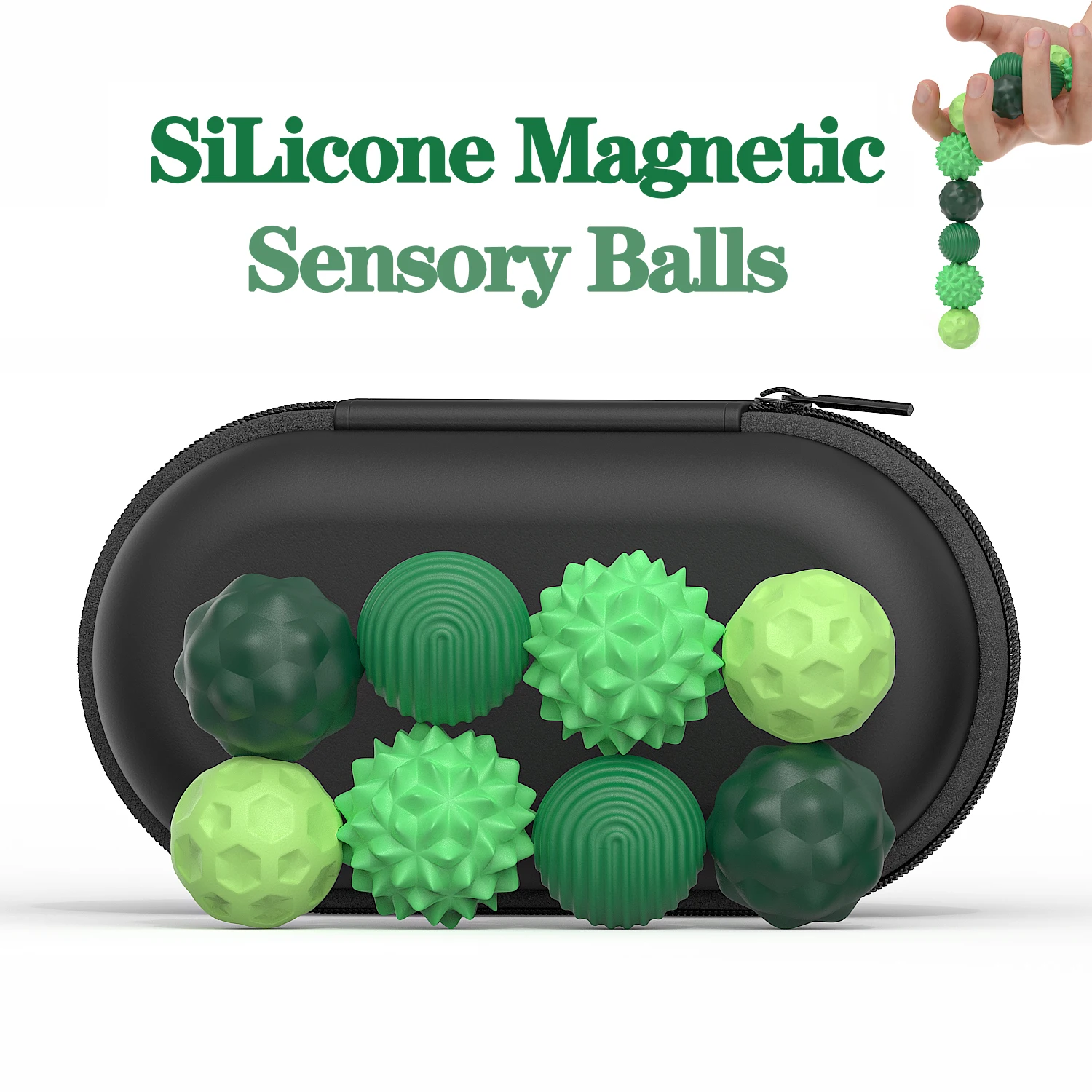 Silicone Magnetic Sensory Balls Fidget Toy Worry Balls Autism Calming Fidgeting Toy Kid Adults Anxiety Relief Stress Sensory fidget toy,sensory fidget toy,anti stress toy,finger sensory toy