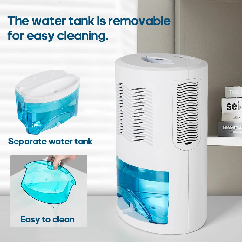 Small Air Dehumidifier 2L 68 OZ Portable Electric Dehumidifier with Drain Hose Quiet Auto Shut Off for Basement Bathroom Office