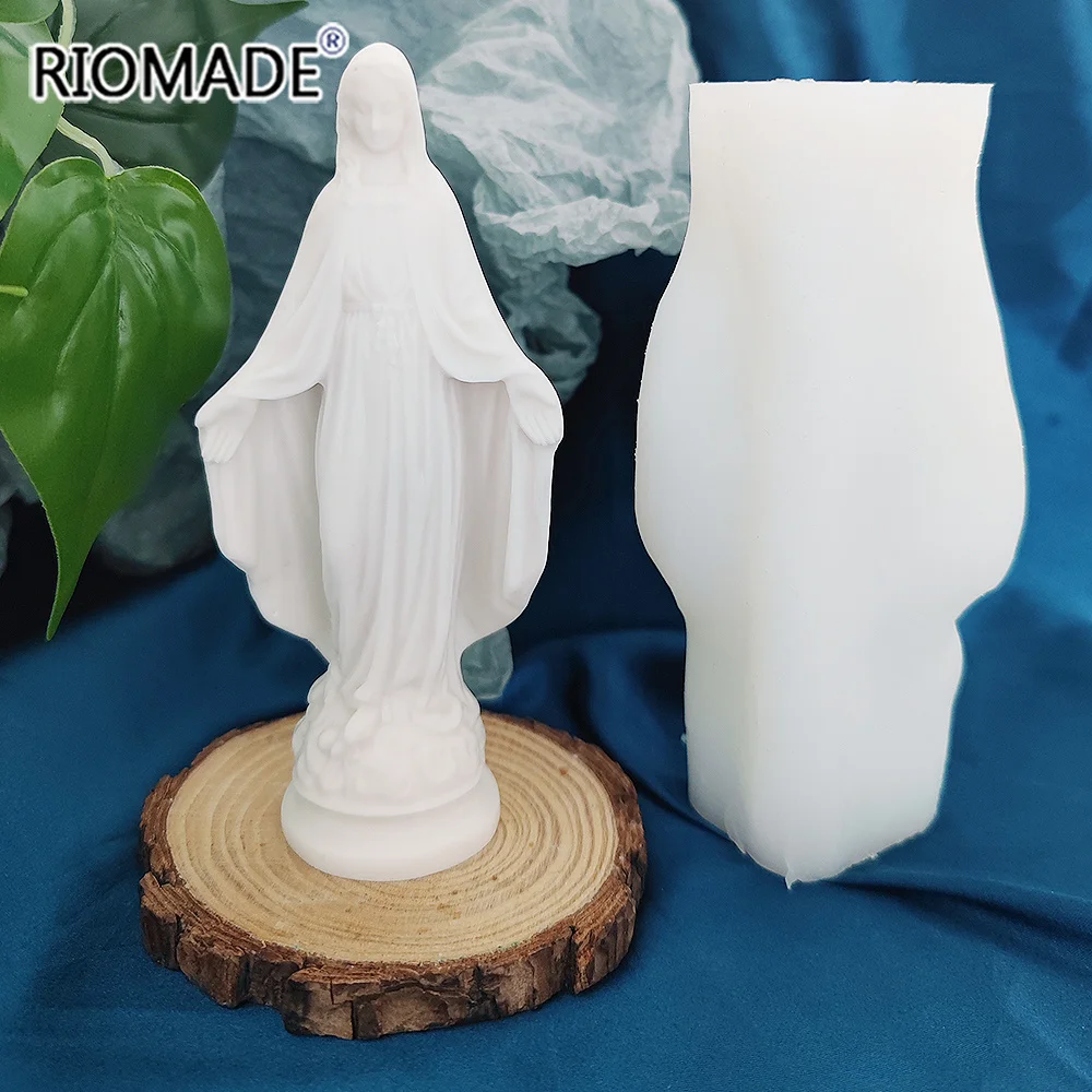 Jungfrau Maria Silikonform Christian Nonne Modell Kerze Gips Zement Epoxidharz Form DIY handgemachte Handwerk dekorative Ornamente – Detail 2