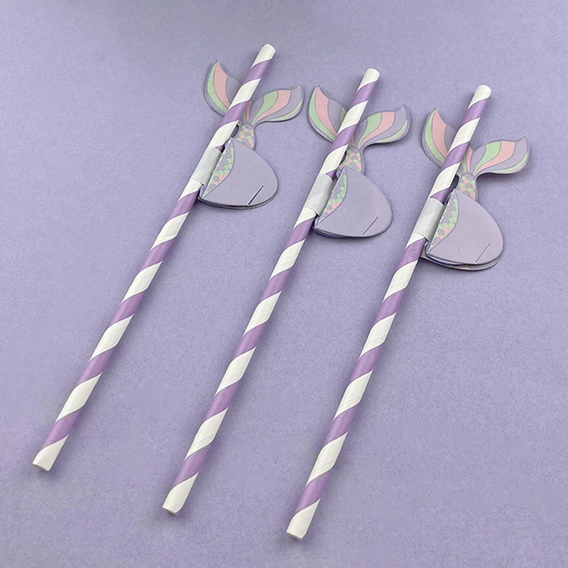 10Pcs Mermaid Tail Honeycomb Straw Under the Sea Girl Purple Drink Juice Cocktail Wedding Birthday Party Decor